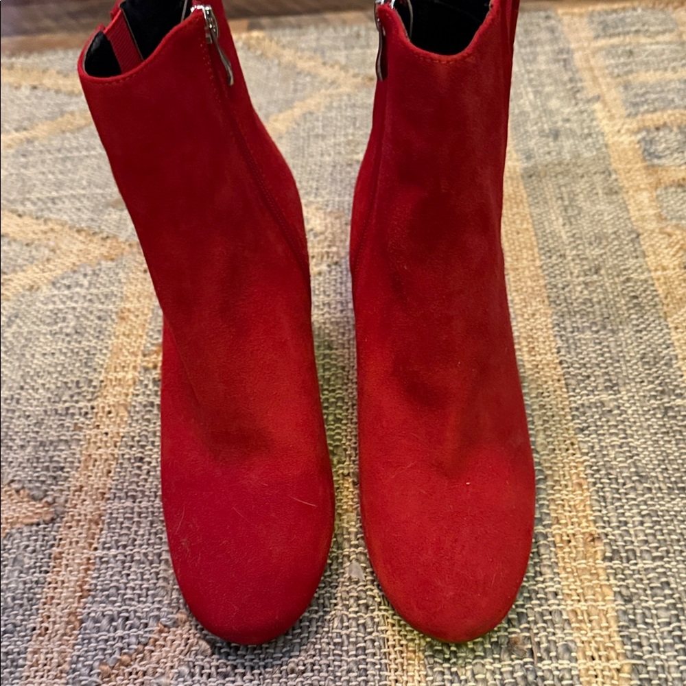Halogen Bold Red Ankle Booties